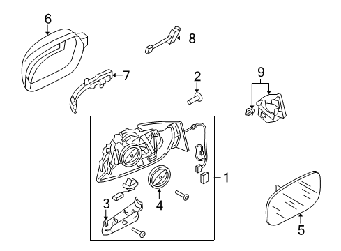 2011 Audi A5 Quattro Outside Mirrors Diagram