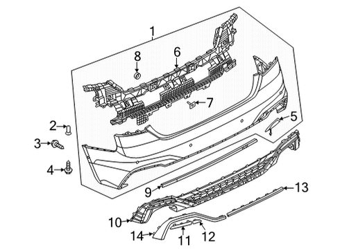 2025 Audi RS5 Sportback Bumper & Components - Rear Diagram