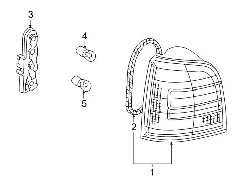 2000 Audi A4 Quattro Tail Lamp Assembly Diagram for 8D9-945-095-E