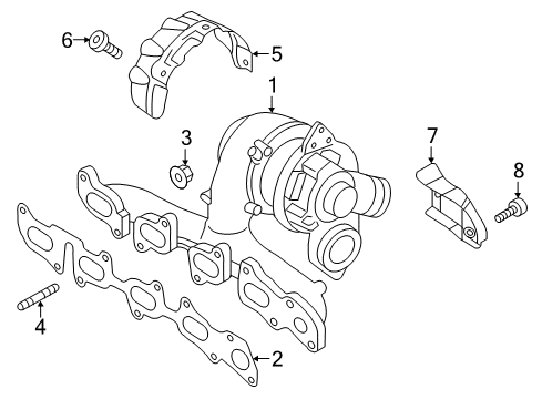 2015 Audi A3 Exhaust Manifold Gasket Diagram for 04L-253-039-B