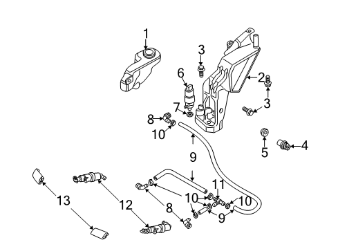 2004 Audi A4 Quattro Wiper & Washer Components Diagram 2