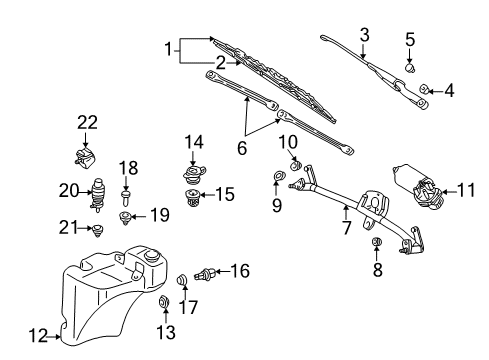 2001 Audi Allroad Quattro Wiper & Washer Components Diagram