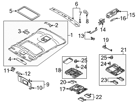 2008 Audi S8 Interior Trim - Roof Diagram