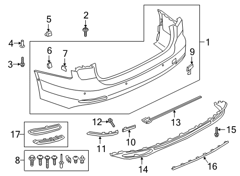 2019 Audi A6 Quattro Bumper & Components - Rear Diagram