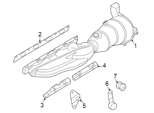 2015 Audi RS5 Manifold W/Converter Gasket Diagram for 079-253-039-G