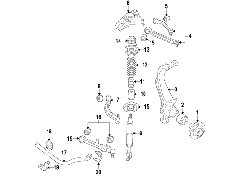 2015 Audi SQ5 Lower Control Arm - Front Diagram