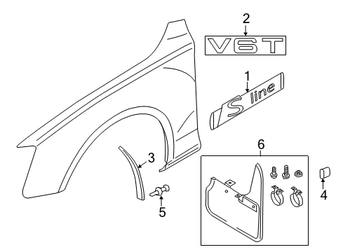 2020 Audi A4 Exterior Trim - Fender Diagram