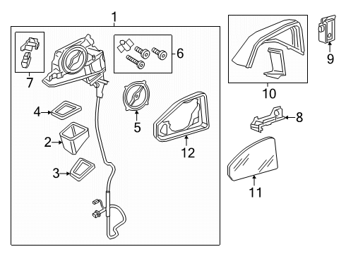 2025 Audi Q7 Outside Mirrors Diagram