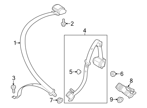 2025 Audi RS3 Rear Seat Belts