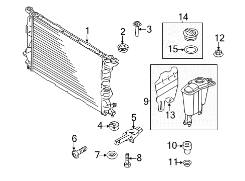 2014 Audi Q5 Radiator & Components Diagram