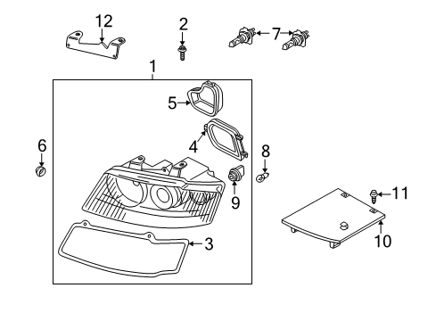 2005 Audi A4 Quattro Headlamp Components Diagram 2