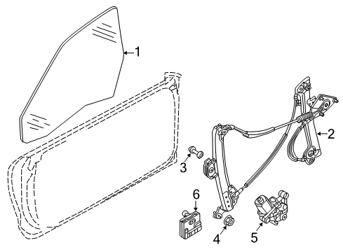 2017 Audi A3 Quattro Glass - Door Diagram