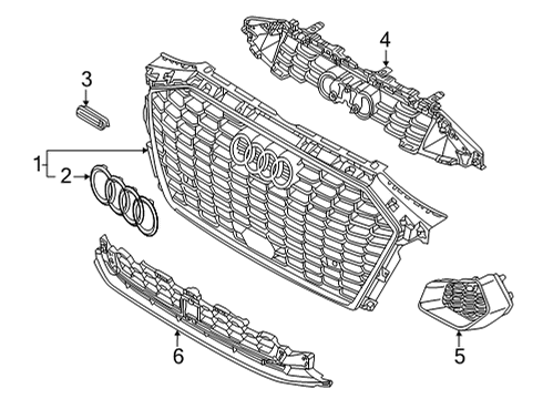 2024 Audi S3 Outer Grille Diagram for 8Y0-807-671-C-T94
