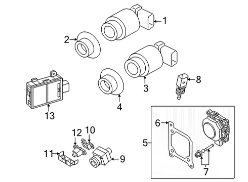 2023 Audi e-tron GT Electrical Components - Front Bumper Diagram