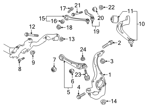2016 Audi RS7 Front Suspension Components Diagram