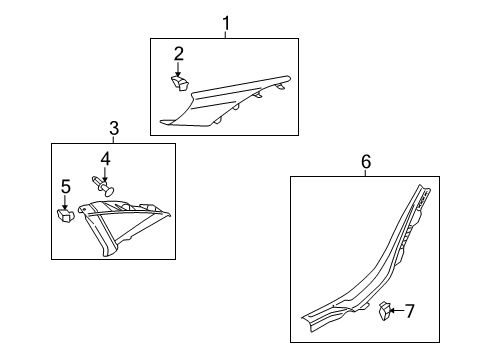2009 Audi A4 Interior Trim - Quarter Panels Diagram