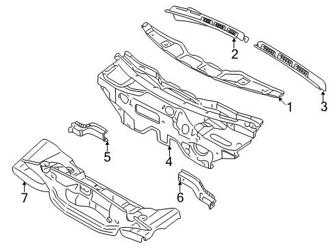 1996 Audi A4 Cowl Diagram