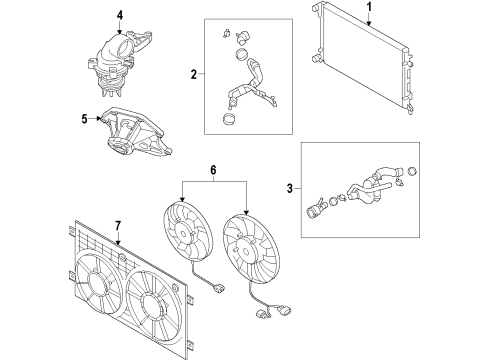 2012 Audi Q7 Radiator & Components Diagram 6