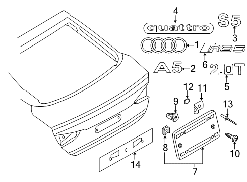 2019 Audi RS5 Sportback Exterior Trim - Lift Gate Diagram