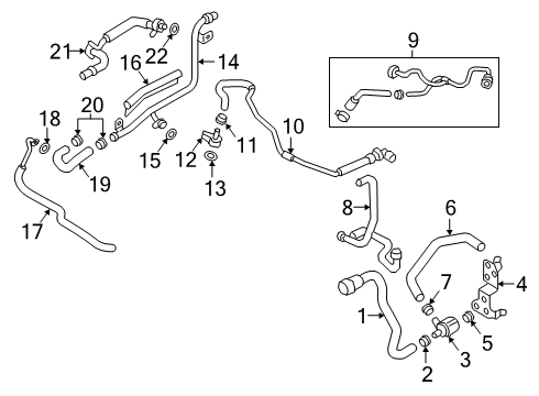 2017 Audi A4 Quattro Hoses, Lines & Pipes Diagram