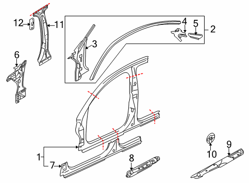 2007 Audi S8 Center Pillar Diagram