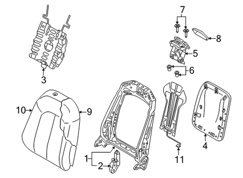 2025 Audi RS7 Sportback Front Seat Components Diagram 3