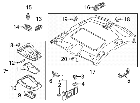 2024 Audi A5 Quattro Interior Trim - Roof Diagram 2