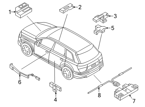 2025 Audi SQ7 Keyless Entry Components Diagram