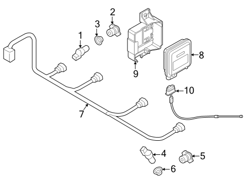 2020 Audi A4 Electrical Components - Rear Bumper Diagram 2