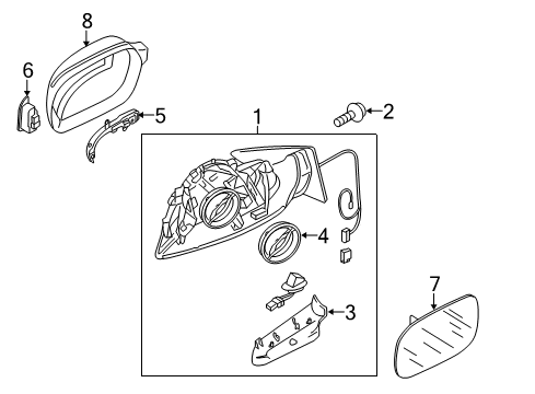 2013 Audi allroad Mirror Base Diagram for 8K1-857-409-G-01C