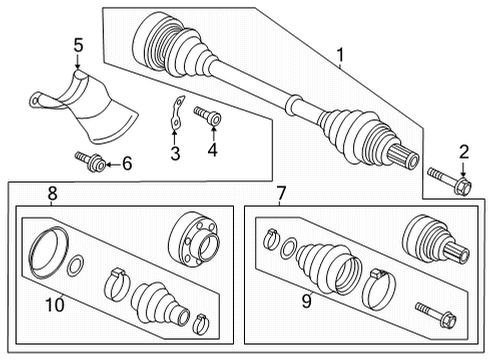 2023 Audi S7 Sportback Drive Axles - Rear Diagram