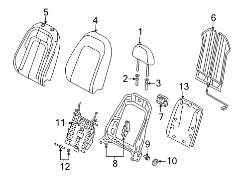 2025 Audi Q3 Driver Seat Components Diagram