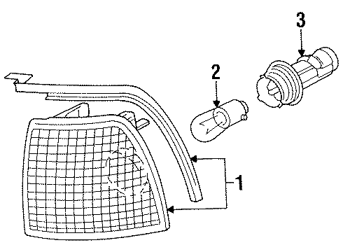 1995 Audi Cabriolet Park & Signal Lamps Diagram