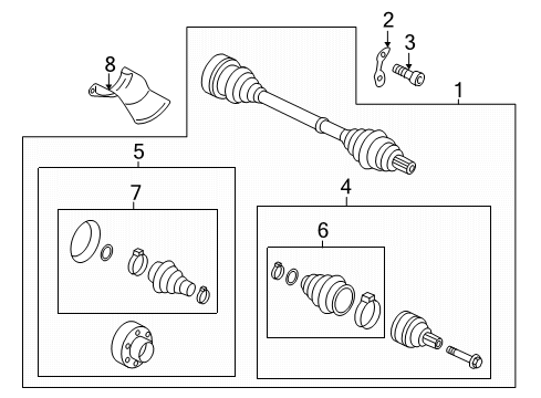 2024 Audi S4 Drive Axles - Rear Diagram