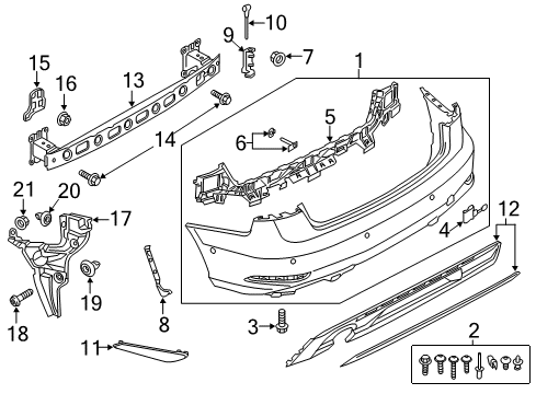 2019 Audi A3 Bumper & Components - Rear Diagram 2