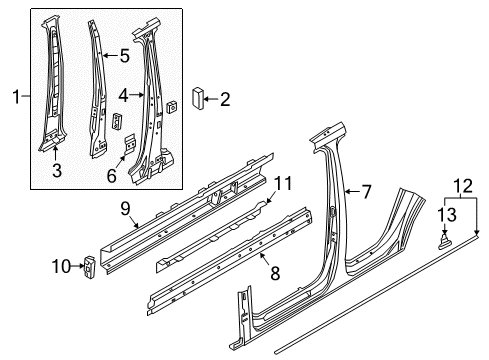 2024 Audi Q5 Center Pillar & Rocker