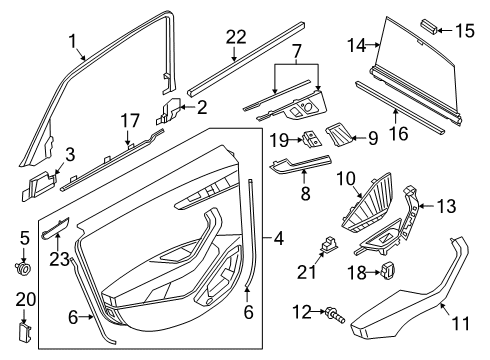 2025 Audi A4 Quattro Interior Trim - Rear Door Diagram