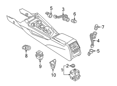 2025 Audi RS5 Sportback Console Diagram 4