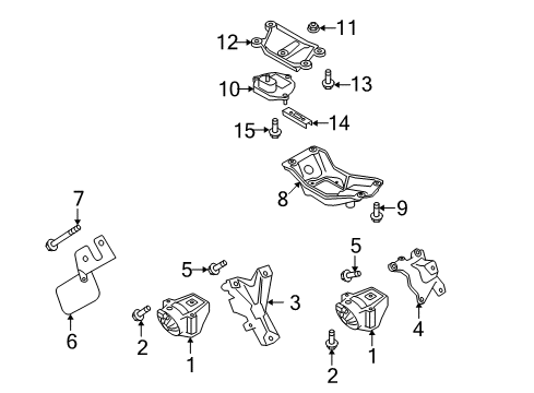 2012 Audi A5 Quattro Engine & Trans Mounting Diagram 2