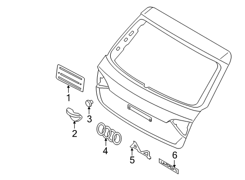 2010 Audi A4 Quattro Exterior Trim - Lift Gate Diagram