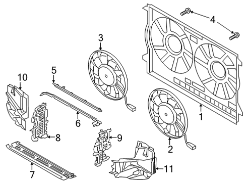 2020 Audi A8 Quattro Air Duct Diagram for 4N0-121-331-S