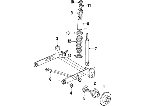 1988 Audi 90 Rear Brakes Diagram