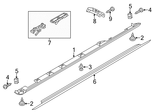 2015 Audi A8 Quattro Exterior Trim - Pillars Diagram 2