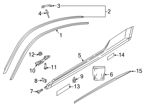 2016 Audi TT Quattro Exterior Trim - Pillars Diagram 2