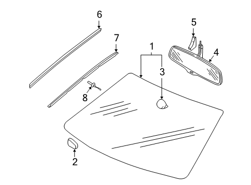 2007 Audi A4 Glass - Windshield Diagram