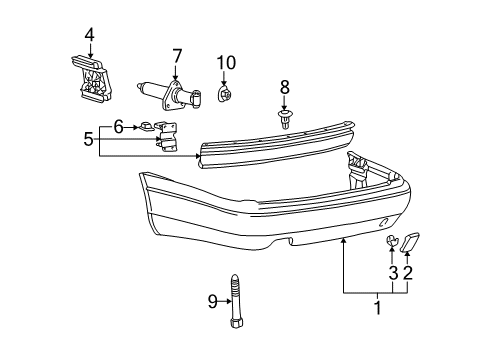 1997 Audi A8 Bumper & Components - Rear Diagram