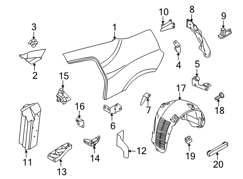 2011 Audi R8 Quarter Panel & Components Diagram 2