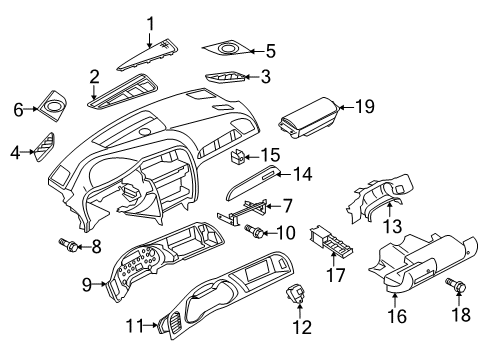 2016 Audi allroad Instrument Panel Components Diagram