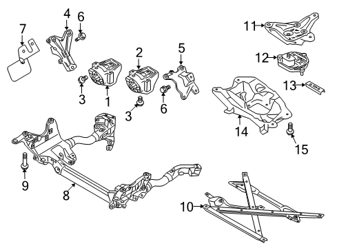 2009 Audi A4 Quattro Mount Bracket Lower Bolt Diagram for N-106-259-01