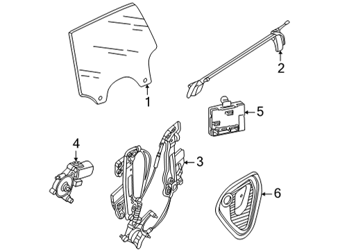 2022 Audi e-tron GT Glass - Door Diagram